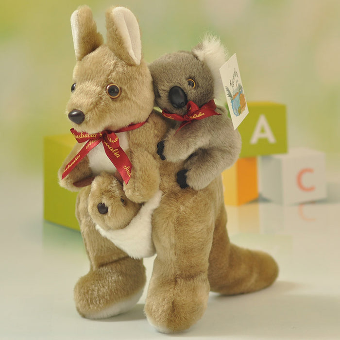 Kangaroo With Koala On Back Plush Stuffed Soft Toy Kids Gift Souvenir Australian