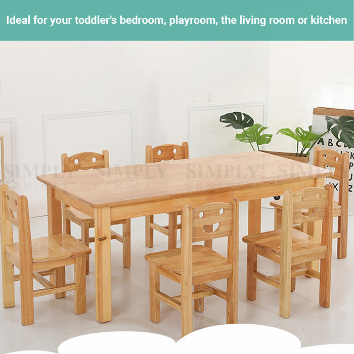 Truboo Kids Wooden Table & Chair Set Kindergarten Children Rectangular Desk Oak