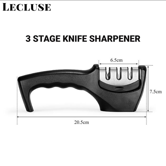 2x Lecluse Knife Sharpener 3/4 Stage Kitchen Diamond Tool Scissor Stainless