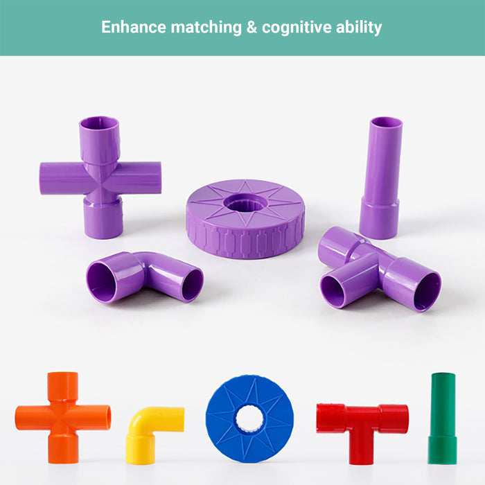 Truboo Kids Tube Blocks Building Toy DIY Set Educational Engineering 72 PCS Gift