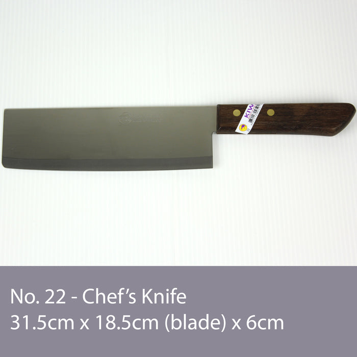 No. 22 KIWI Knife Kitchen Chef Knives Stainless Steel Blade Cook Cleaver Wood