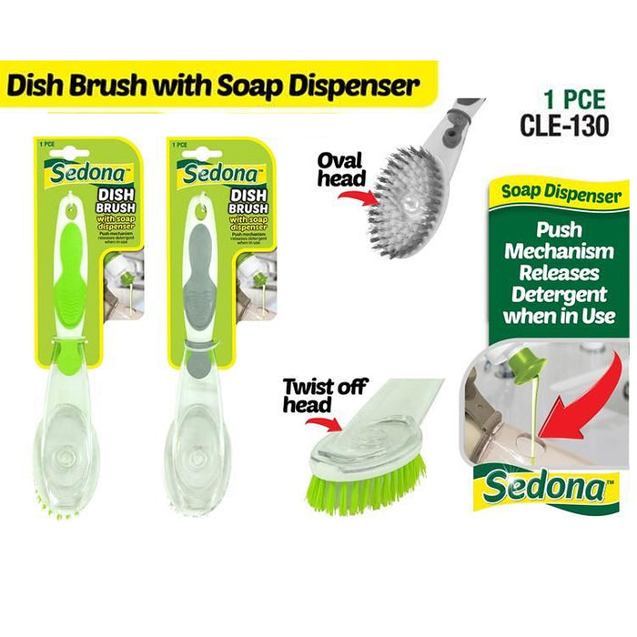 Detergent Dispenser Brush Palm Hand Soap Dish Oval Twist Head Push Button 6pk
