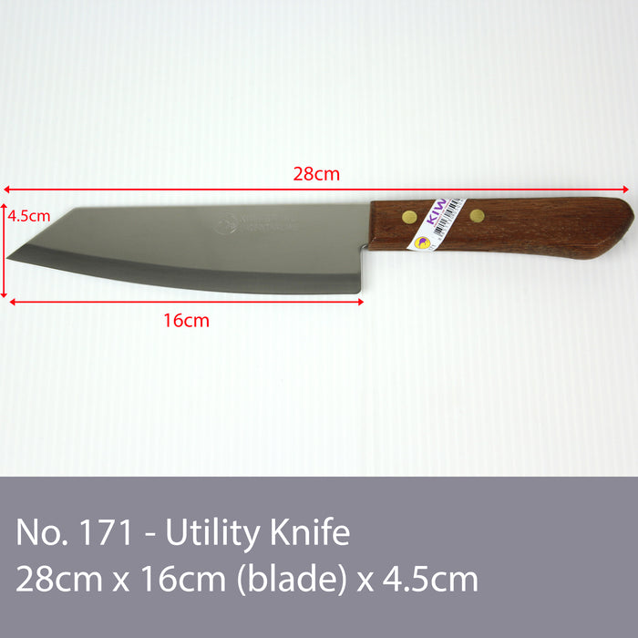 No. 830 KIWI Knife Kitchen Chef Knives Stainless Steel Blade Cook Cleaver Wood