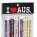 Australian Souvenirs 12pcs Set Pencils Stationary Kids Art Multi-coloured Aussie - Simply Homeware