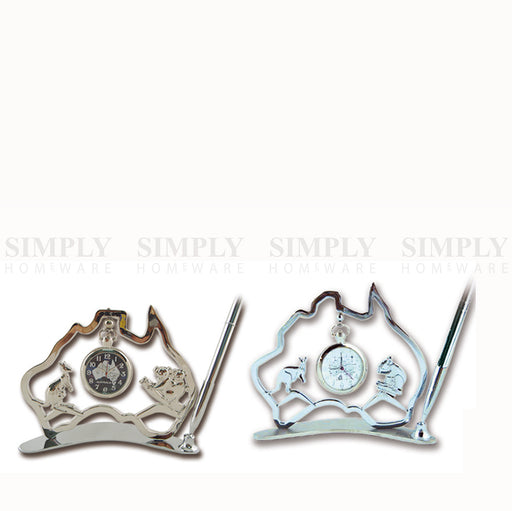 Australian Souvenirs Map Clock Pen Movement Beside Gold Aussie Gift Bulk - Simply Homeware