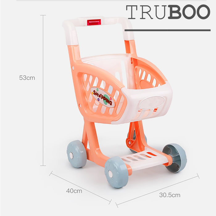 Truboo Kids Shopping Cart Supermarket Trolley Toy Pretend Play Food Children