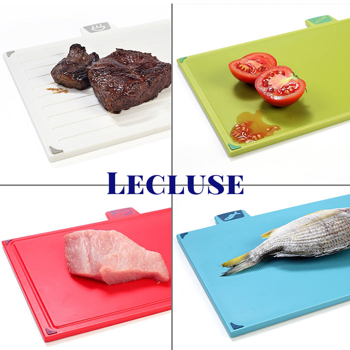 Lecluse Chopping Boards Knives Set Kitchen Cutting Base Stand Rack Non-Slip