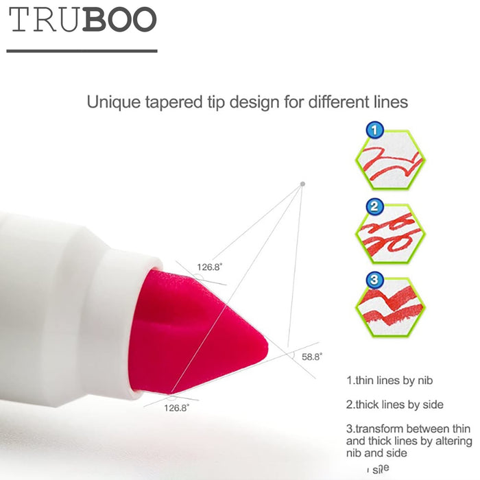 Truboo Washable Markers Watercolour Pens 12/24 Pcs Set Children Kids Drawing
