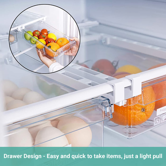 2/4x Lecluse Refrigerator Storage Rack Fridge Organizer Drawer Egg Kitchen Box