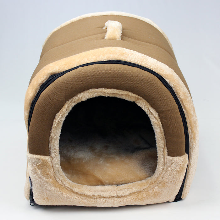Pet Dog House Kennel Soft Igloo Beds Cave Cat Puppy Bed Doggy Warm Cushion Fold