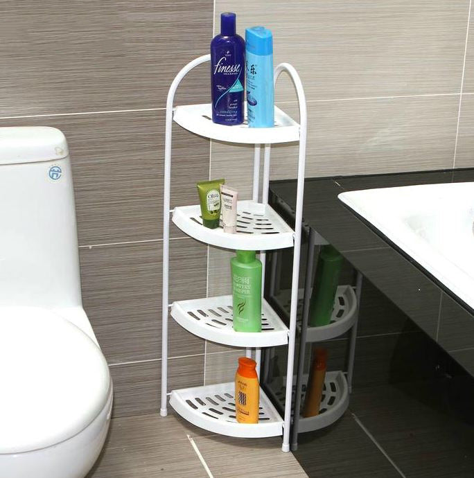 Shower Corner Shelf White Caddy Bathroom Shelves Organiser Bath Storage Rack 4