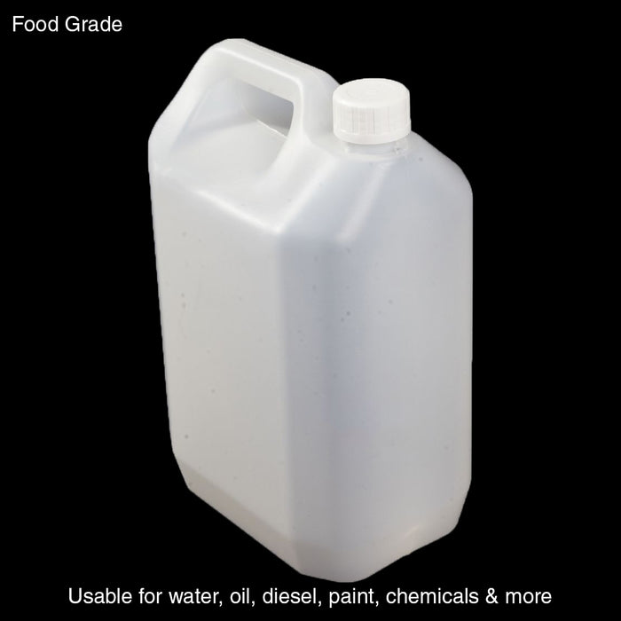 6L Water Jerry Can Plastic Food Grade Camping Petrol Fuel Liquid White Bulk