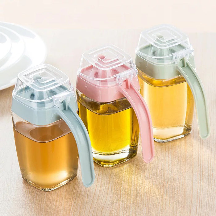 2x Glass Oil Pourer Bottle Dispenser Olive Vinegar 500ml Kitchen Leak-Proof AU