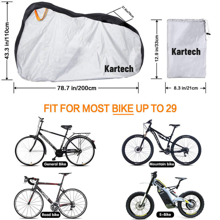Kartech Bicycle Cover Waterproof Bike Dust Rain Protector UV Sun Duty Outdoor