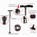 Walking Stick Cane Folding With Light LED Strap Handle Black Metal Adjustable - Simply Homeware