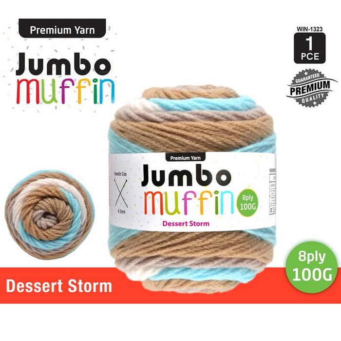 Yarn Jumbo Muffin Premium Knitting Colour Colourful 8ply 200g Crotchet Acrylic