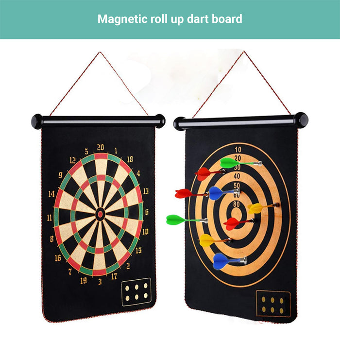 Permafit  Dart Board Double Sides Professional Competition Set Rollup Magnetic