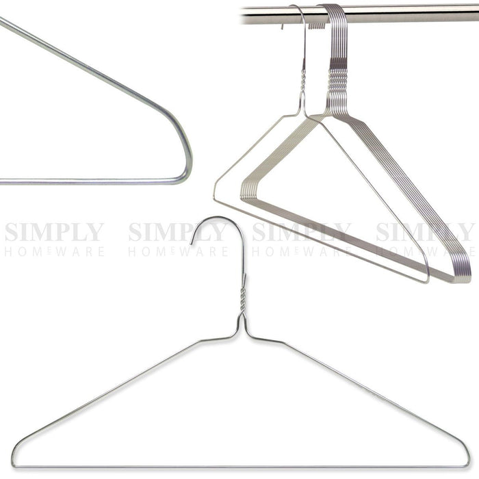 Metal Coat Hangers Bulk Clothes Silver Clothing Coathangers Garment Shirt Suit