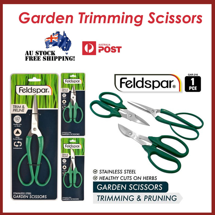 Garden Scissor 3pcs Set Trimming Pruning Curved Assorted Large Stainless Steel