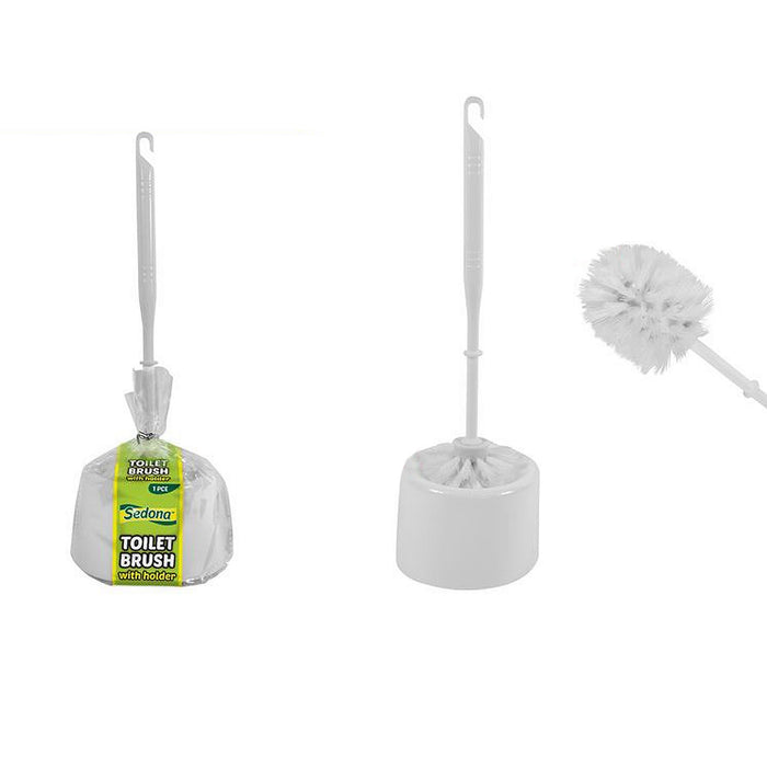 Toilet Brush Broom Bathroom Set Rim Cleaner Holder Round Rectangle Head Premium