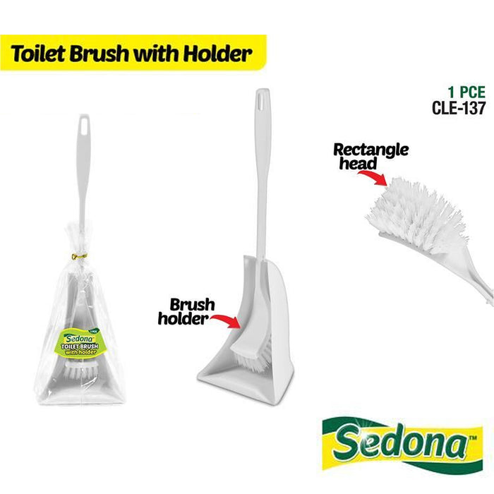 Toilet Brush Broom Bathroom Set Rim Cleaner Holder Round Rectangle Head Premium