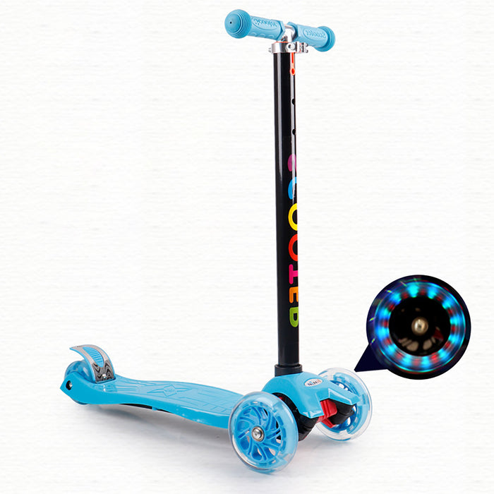 Truboo Kids Scooter T-Bar Kickboard Adjustable Height Frog-Type 3 & 4 Wheels