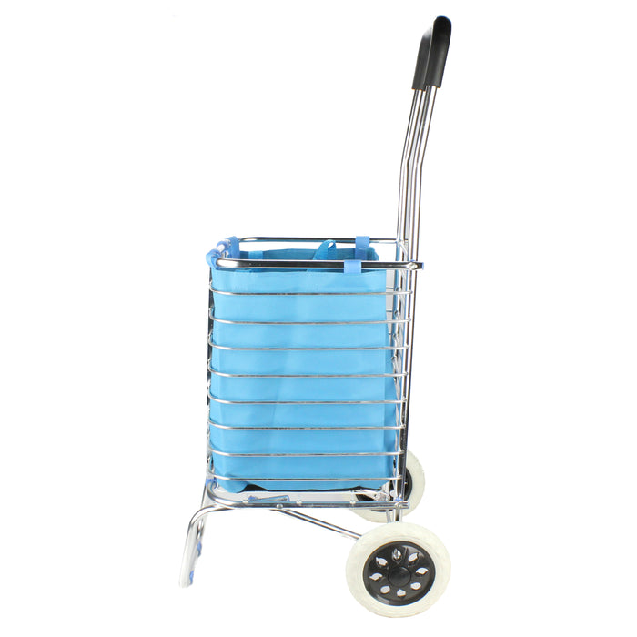 Shopping Cart Carts Trolley Aluminium Foldable Luggage Wheels Folding Basket Bag