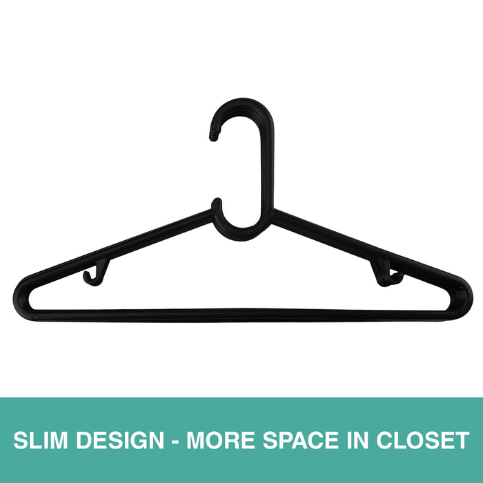 Plastic Coat Hangers Clothes Bulk Black Clothing Coathangers Shirt Suit Fixed