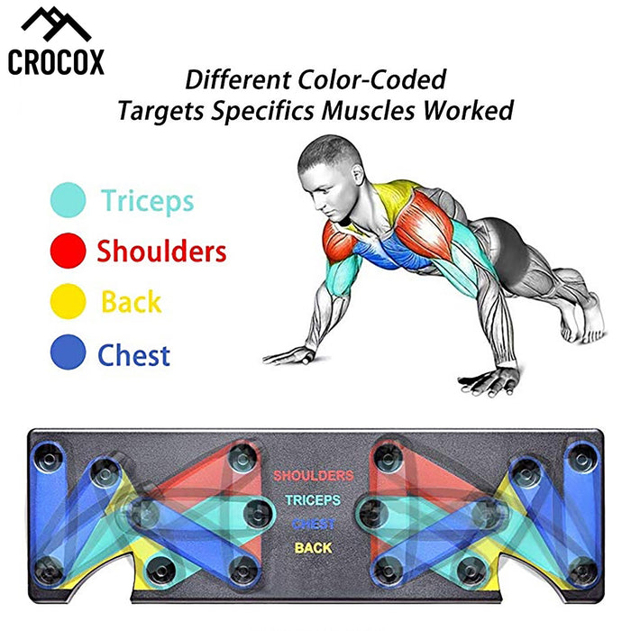 Crocox Push Up Board Fitness Stand Bar Muscle Training Rack Foldable Home Gym