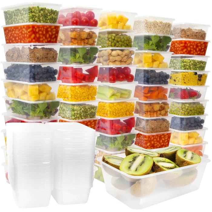 Take away Containers Takeaway Food Plastic Lids Bulk 500ml 650ml 750ml 1000ml