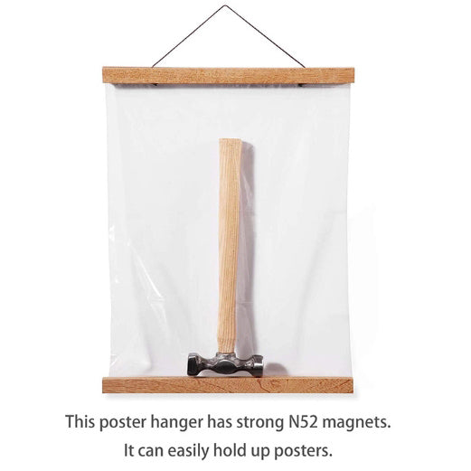 Lineguard Magnetic Poster Frame Hanger Natural Teak Poster Hanger For Photos Pic