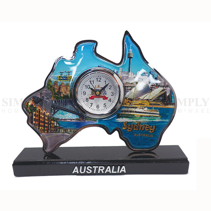 Australian Souvenirs Map Clock Movement Beside Foil Epoxy Aussie Gift Bulk AU - Simply Homeware