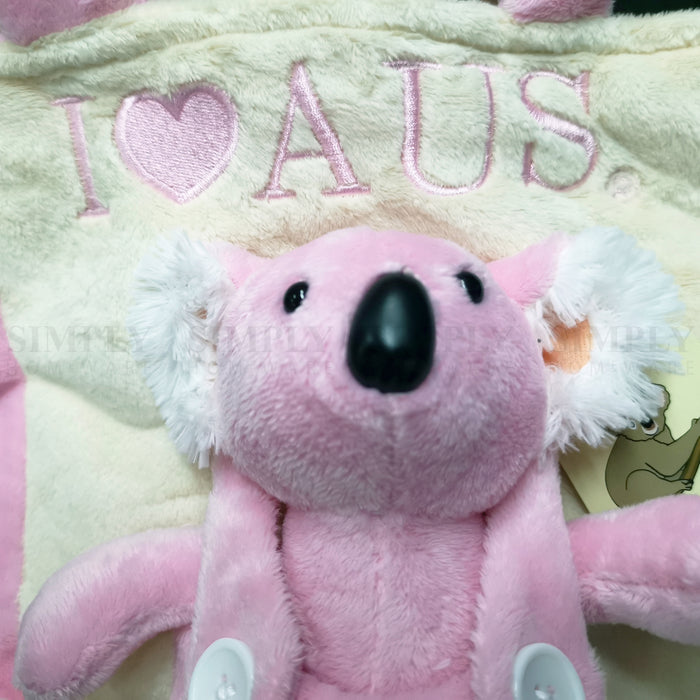Australian Souvenirs Koala Mini Kids Handbag Toy Aussie Gift Plush Bag Grey Pink - Simply Homeware