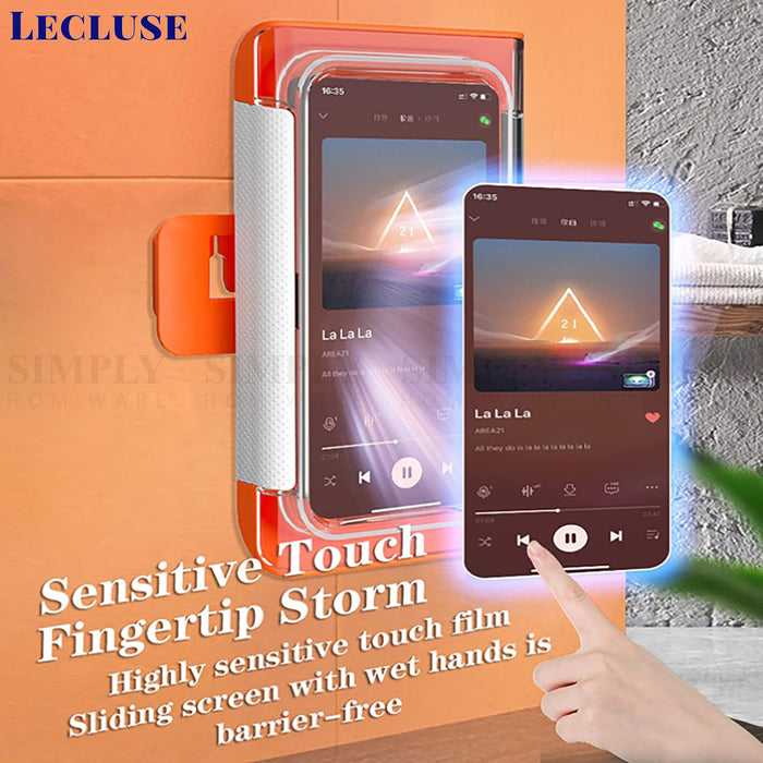 Lecluse Waterproof Phone Holder Bathroom Shower Mobile Box Touch Screen Case