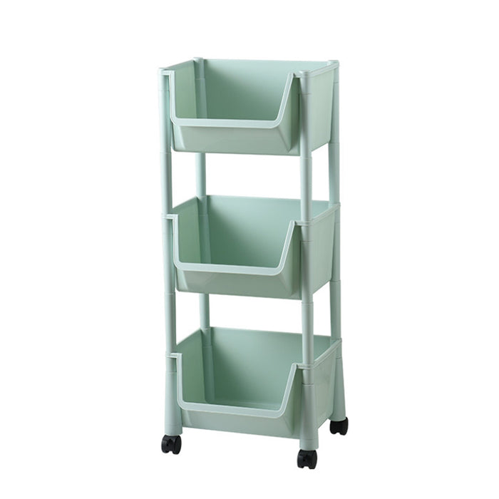 Lecluse Trolley Fruit Vegetable Kitchen Storage Rack Shelf Stand Pantry Trolley