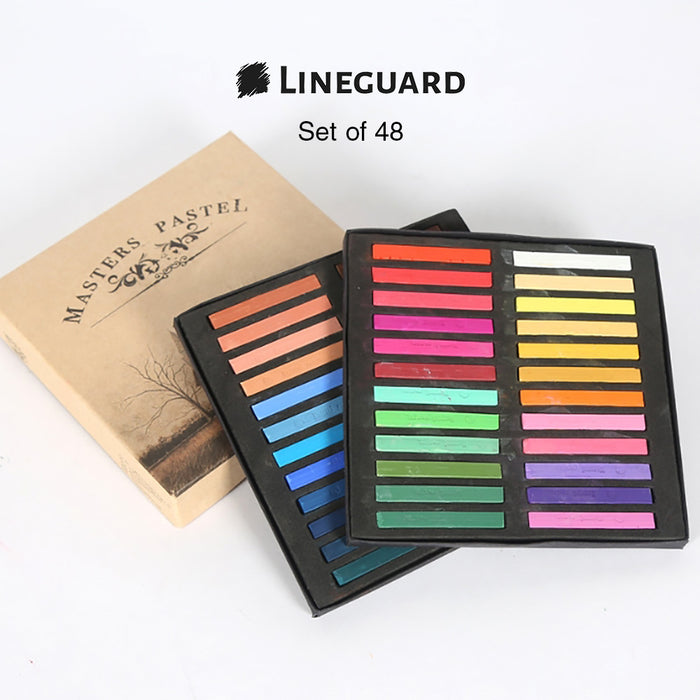 Lineguard Soft Pastels Sets Artist Chalk Colours Drawing Crayon Square 12 24 48x