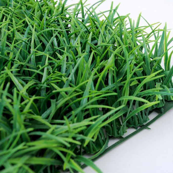 Rice Seedling Fake Grass Hedge Vertical Garden Green Wall Mat Artificial 60x40cm