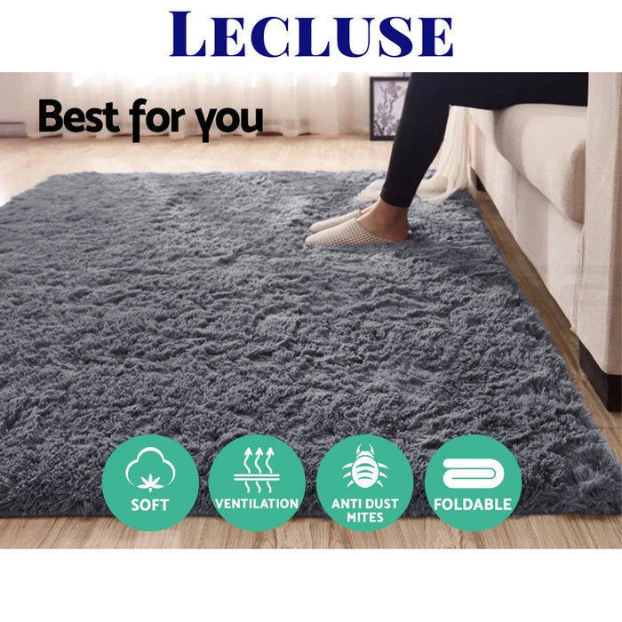 Lecluse Rugs Shaggy Floor Carpets Extra Large Lounge Couch Non Slip Anti Area