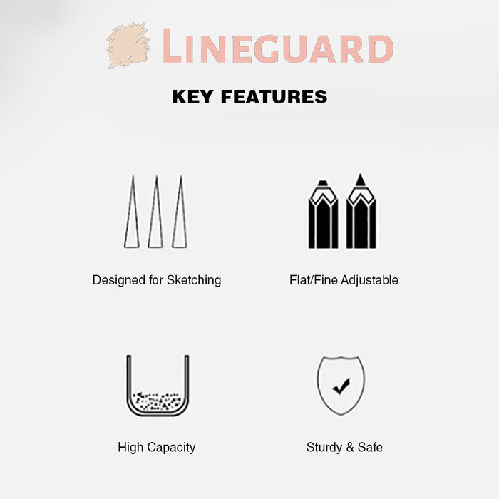 Lineguard Mechanical Pencil Sharpener Manual Desktop Charcoal Stationery Hand