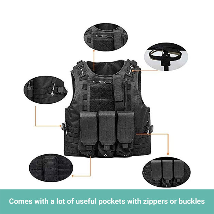 Crocox Tactical Military Vest Airsoft Molle Gear Outdoor Training Adjustable