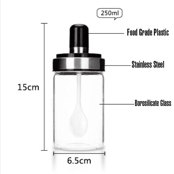4x Seasoning Bottle Spoon Glass Oil Vinegar Dispenser Pourer Stainless Steel AU