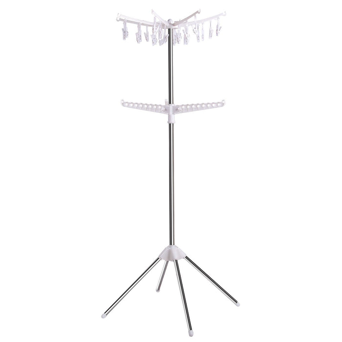Clothes Line Airer Rack Indoor 2 Tier Steel 20m Drying Space Foldable Portable