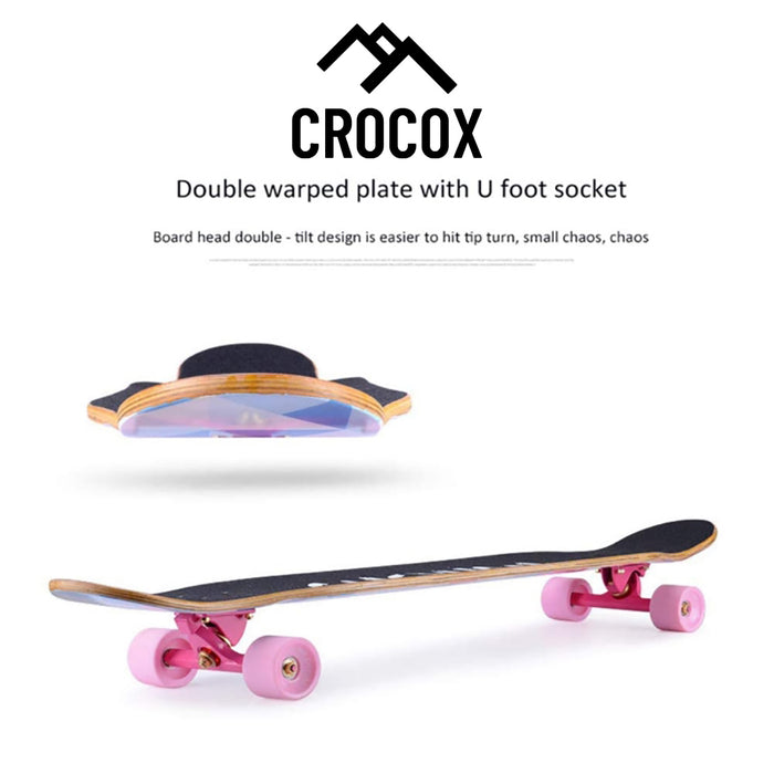 Crocox Adult Longboard Skateboard Complete Youth Beginner Maple Deck Outdoor