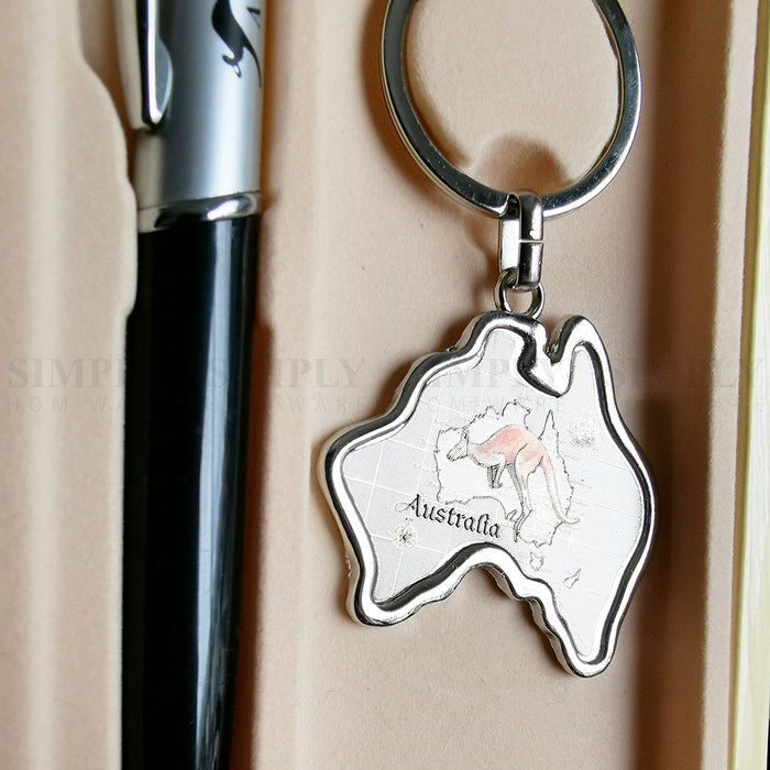 Australian Souvenirs Pen and Keychain Set Keyring Bulk Aussie Gift Boomerang - Simply Homeware