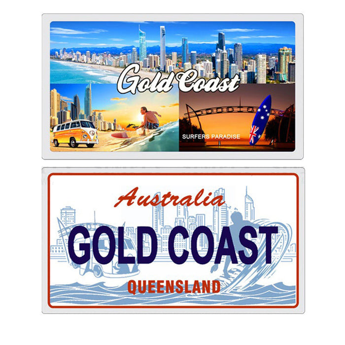 Australian Souvenirs Fridge Magnets Gold Coast Double Sides Car Plate Style Gift