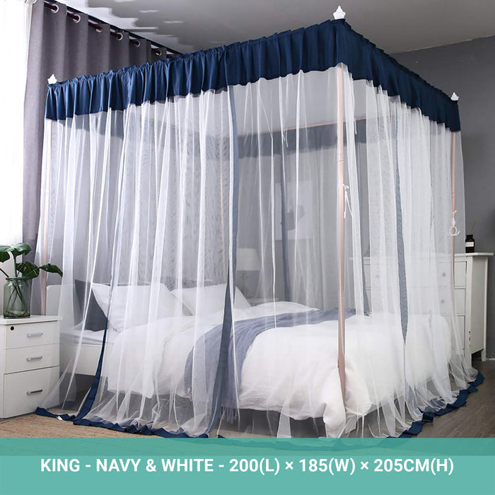 Lecluse Romantic Mosquito Curtain 4 Corner Bed Canopy King