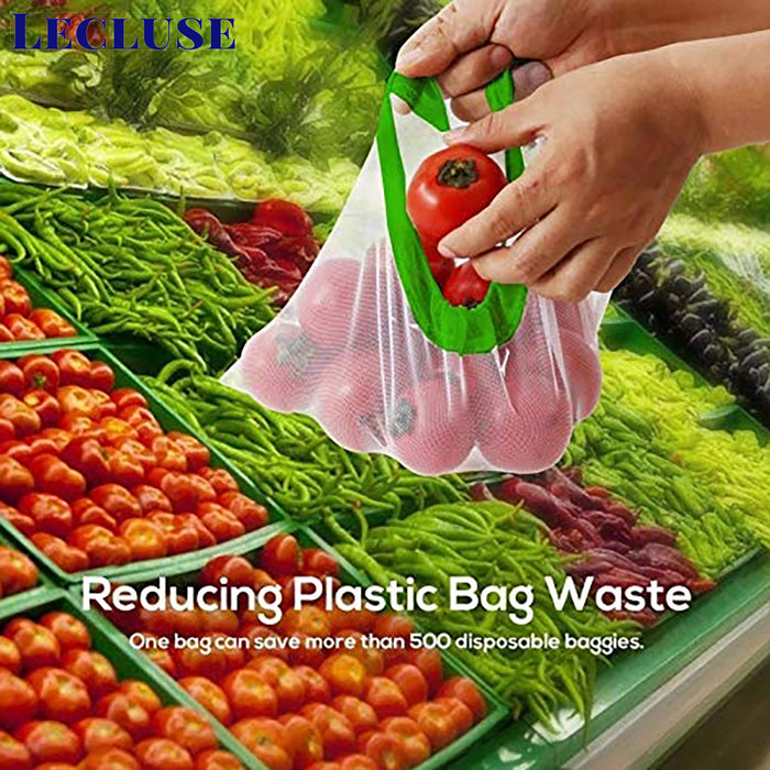 Lecluse 12Pcs Reusable Mesh Bags Produce Vegetable Fruit Toy Storage Pouch