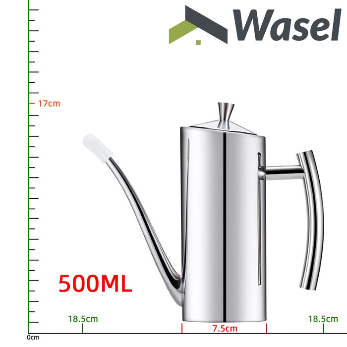 Wasel Kitchen Oil Bottle Stainless Steel Dispenser Olive Vinegar Pourer Spray
