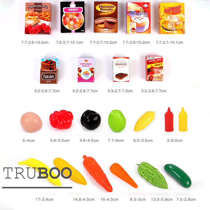 Truboo Kids Shopping Cart Supermarket Trolley Toy Pretend Play Food Children
