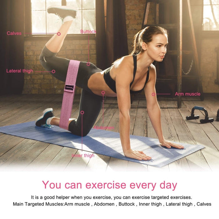 Yoga Resistance Loop Bands Adjustable Workout Exercise Fitness Gym Crossfit 3pcs
